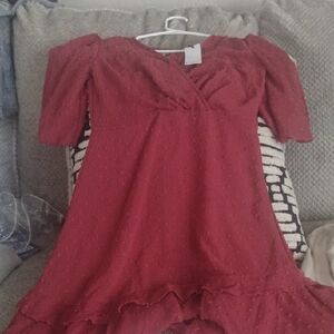 Dex Pink Ruffled Sundress with Sweetheart Neckline